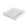 FINE FIXTURES 32 in. L x 32 in. W Double Threshold corner Shower Pan Base with center drain in white