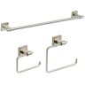 Franklin Brass Maxted 3-Piece Bathroom Hardware Set 24 in. Towel Bar, Toilet Paper Holder, Towel Ring, Satin Nickel