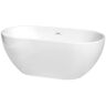 Wyndham Collection Brooklyn 60 in. Acrylic Flatbottom Bathtub in White with Shiny White Trim