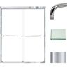 Transolid Cara 59 in. W x 76 in. H Sliding Semi-Frameless Shower Door in Polished Chrome with Clear Glass