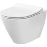 FINE FIXTURES Vogue Wall-Hung 2-Piece 1.6 GPF Dual Flush Round Toilet in White with Concealed Tank and Dual Flush Plate Seat Included