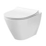 FINE FIXTURES Vogue Wall-Hung 2-Piece 1.6 GPF Dual Flush Round Toilet in White with Concealed Tank and Dual Flush Plate Seat Included