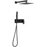 Miscool Tesla 2-Handle Wall Mount Rain Pressure Balanced Shower Faucet in Matte Black (Valve Included)