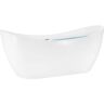 AKDY 67 in. Acrylic Double Slipper Flatbottom Non-Whirlpool Bathtub in Glossy White