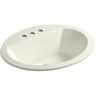 KOHLER Bryant 20-1/4 in. Oval Drop-In Vitreous China Bathroom Sink in Biscuit with Overflow Drain