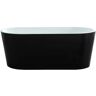 castellousa Scarlett 58.85 in. x 29.52 in. Soaking Bathtub with Center Drain in Black and White