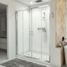 DreamLine Visions 60 in. W x 78-3/4 in. H x 34 in. D Sliding Shower Door Base and White Wall Kit in Chrome