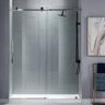 WOODBRIDGE Sutton 56 in. to 60 in. x 76 in. Frameless Sliding Shower Door with Shatter Retention Glass in Chrome