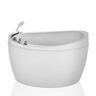 Empava 48 in. Acrylic Flatbottom Air Bath Freestanding Bathtub in White with Tub Filler and Hand Shower