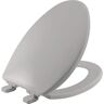 BEMIS Kimball Soft Close Elongated Plastic Closed Front Toilet Seat in Silver Never Loosens