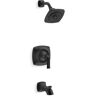 KOHLER Rubicon 1-Handle 3-Spray Tub and Shower Faucet in Matte Black (Valve Included)