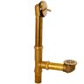 Westbrass 14 in. Bath Waste & Overflow Assembly with Trip Lever and Beehive Strainer Drain in Polished Brass