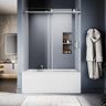 UNIKOO UKS05 56 to 60 in. W x 66 in. H Sliding Frameless Bathtub Door in Chrome with EnduroShield 3/8 in. SGCC Clear Glass