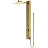 VIGO Orchid 39 in. H x 4 in. W 2-Jet Shower Panel System with Square Head and Hand Shower Wand in Matte Brushed Gold