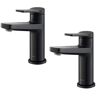 KRAUS Indy Single Hole Single-Handle Basin Bathroom Faucet in Matte Black (2-Pack)