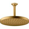 KOHLER Awaken 1-Spray Patterns 1.75 GPM 10 in. Ceiling Mount Fixed Shower Head in Vibrant Brushed Moderne Brass