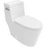 ANGELES HOME Ceramic 1-Piece 1.28 GPF Single Flush Elongated Toilet in White with Soft Clsoing Seat