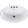 American Standard Aqualyn Less Overflow Countertop Bathroom Sink with 4 in. Faucet Holes in White