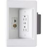 Legrand Pass & Seymour 1 Gang Recessed TV Media Box Kit with Surge Suppressing Outlet and Low Voltage Inserts, White