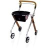 Stander Trust Care Let's Go 4-Wheel Indoor Rollator Rolling Walker with Tray and Basket in Walnut