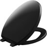 KOHLER Reveal Quiet-Close Elongated Closed Front Toilet Seat with Grip-Tight Bumpers in Black