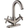 Glacier Bay Dorset Cross Double-Handle Single Hole Bathroom Faucet in Brushed Nickel