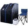 1-Person Black Portable Steam Sauna Personal Sauna With folding chair