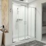 DreamLine Visions 60 in. W x 78-3/4 in. H x 32 in. D Sliding Shower Door Base and White Wall Kit in Chrome