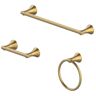 Glacier Bay Arendell 3-Piece Bath Hardware Set with 24 in. Towel Bar, Towel Ring and TP Holder in Matte Gold