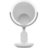 Sharper Image 8 in. x 8 in. Round Table Top Bathroom LED Mirror with Wireless Charger