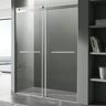 ANZZI Kahn 60 in. W x 76 in. H Sliding Frameless Shower Door/Enclosure in Brushed Nickel with Clear Glass