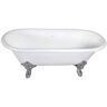 Kingston Aqua Eden Double Ended 72 in. Cast Iron Clawfoot Bathtub in Polished Chrome