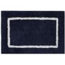 Madison Park Renu 21 in. x 34 in. Navy Blue Reversible High Pile Tufted Microfiber Rectangle Bath Rug