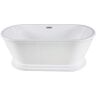 Aqua Eden Lindsay 60 in. Acrylic Double Ended Pedestal Flatbottom Freestanding Bathtub in White