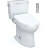 TOTO Drake 2-piece 1.6 GPF Single Flush Elongated ADA Comfort Height Toilet in. Cotton White, S550E Washlet Seat Included