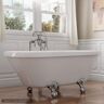 PELHAM & WHITE W-I-D-E Series Dalton 60 in. Acrylic Clawfoot Bathtub in White, Ball-and-Claw Feet, Drain in Polished Chrome