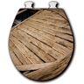 Weathered Wood Craft Round Closed Front Toilet Seat in. White