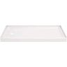 Delta Classic 500 60 in. L x 30 in. W Alcove Shower Pan Base with Left Drain in High Gloss White