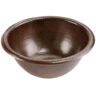 Premier Copper Products Self-Rimming Small Round Hammered Copper Bathroom Sink in Oil Rubbed Bronze