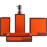 Dyiom Bathroom Accessories Set 4-Pieces Resin Gift Set Apartment Necessities Orange