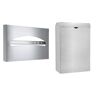 Alpine Stainless Steel Half-Fold Toilet Seat Cover Dispenser and Sanitary Napkin Receptacle Combo