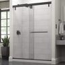 Delta Mod 60 in. x 71-1/2 in. Soft-Close Frameless Sliding Shower Door in Bronze and 3/8 in. Tempered Clear Glass