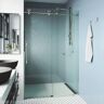 VIGO Elan Cass Aerodynamic 44 to 48 in. W x 76 in. H Sliding Frameless Shower Door in Stainless Steel with 10mm Clear Glass