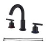 Tomfaucet 8 in. W spread Deck Mount 2-Handle Bathroom Faucet in Matte Black