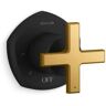 KOHLER Occasion Cross 1-Handle Tub and Shower Faucet Trim in Matte Black with Moderne Brass Trim with Volume Control