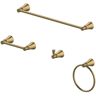 Glacier Bay Melina 4-Piece Bath Hardware Set with 24 in. Towel Bar, TP Holder, Towel Ring and Robe Hook in Matte Gold