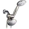 Hotel Spa 30-spray 4 in. Dual Shower Head and Handheld Shower Head in Chrome/Brushed Nickel