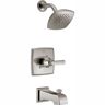 Delta Ashlyn 1-Handle Pressure Balance Tub and Shower Faucet Trim Kit in Stainless (Valve Not Included)