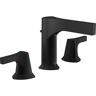 Delta Zura 8 in. Widespread 2-Handle Bathroom Faucet with Metal Drain Assembly in Matte Black