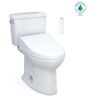 TOTO Drake 2-piece 1.28 GPF Single Flush Elongated ADA Comfort Height Toilet in. Cotton White, C5 Washlet Seat Included